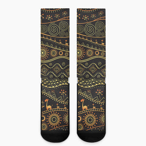 Tribal Ethnic African Pattern Print Crew Socks