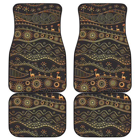 Tribal Ethnic African Pattern Print Front and Back Car Floor Mats