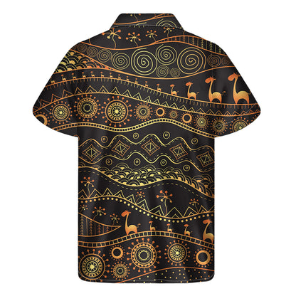 Tribal Ethnic African Pattern Print Men's Short Sleeve Shirt