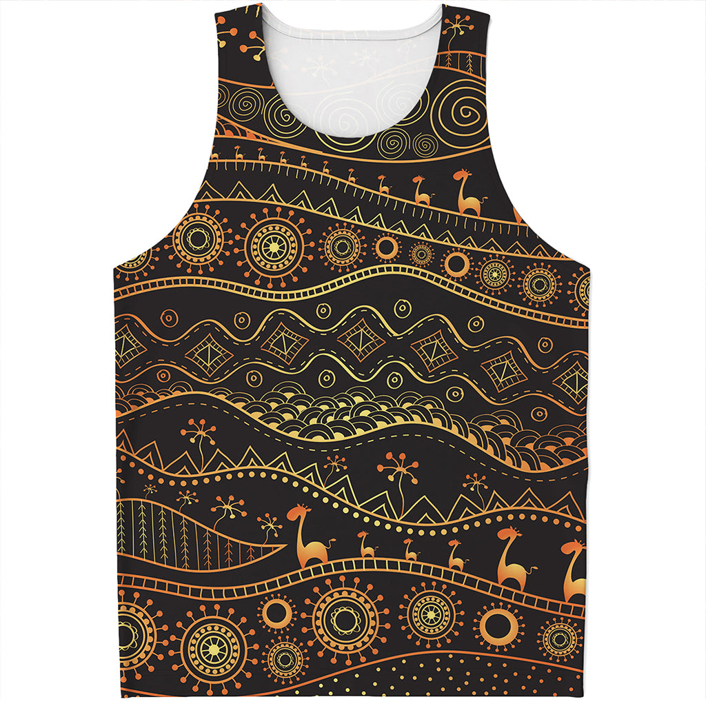 Tribal Ethnic African Pattern Print Men's Tank Top