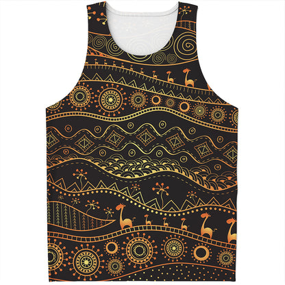 Tribal Ethnic African Pattern Print Men's Tank Top