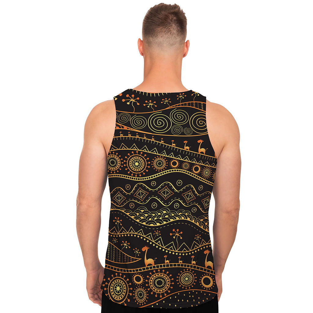 Tribal Ethnic African Pattern Print Men's Tank Top