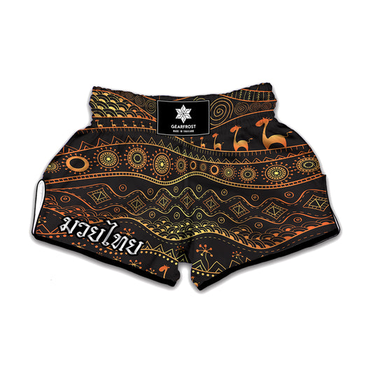 Tribal Ethnic African Pattern Print Muay Thai Boxing Shorts