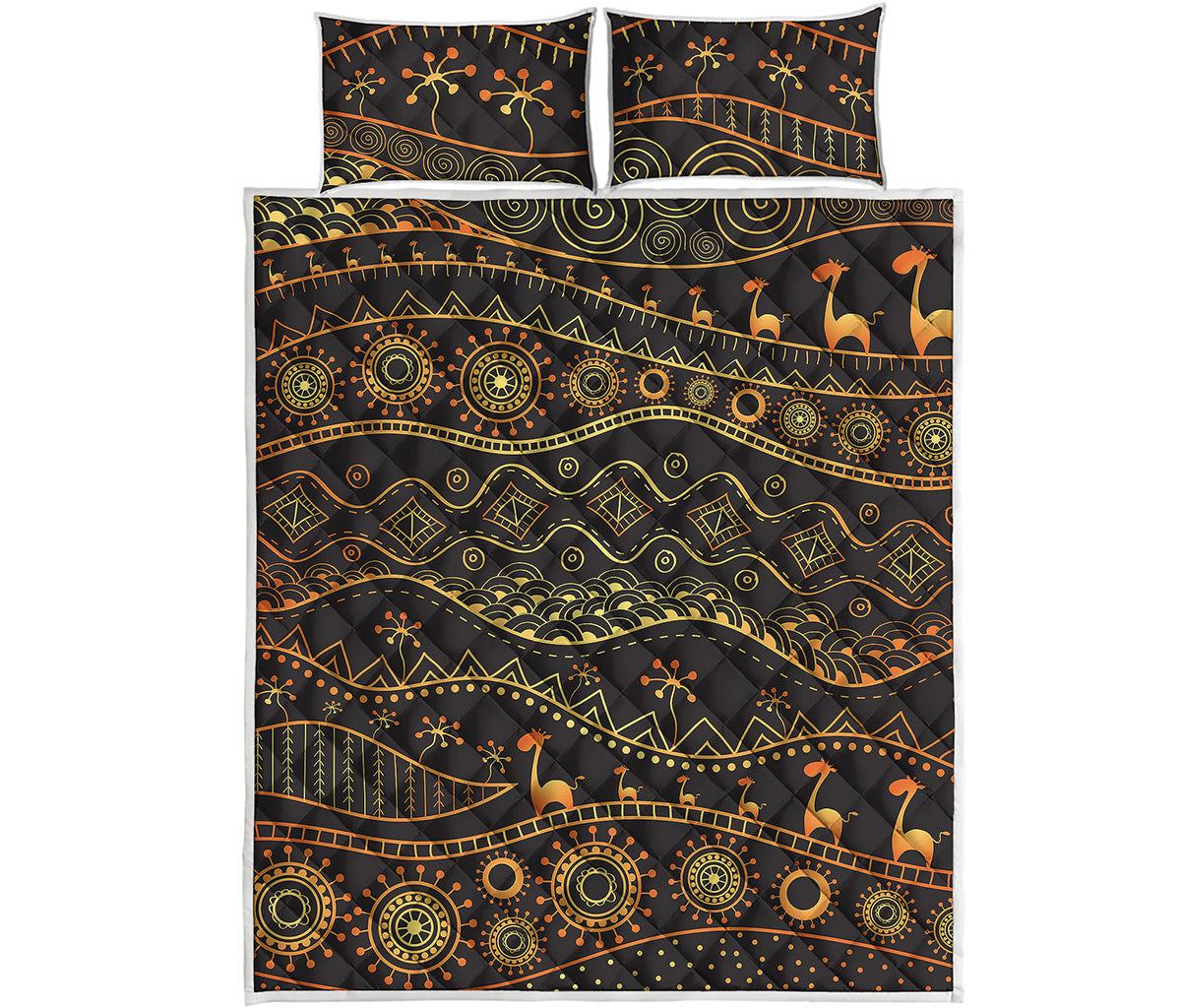 Tribal Ethnic African Pattern Print Quilt Bed Set
