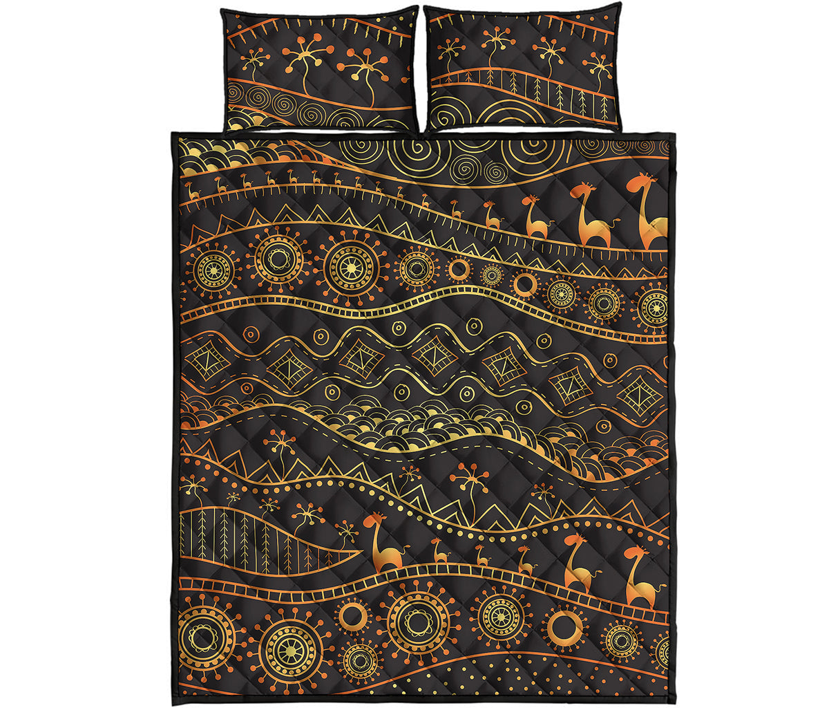 Tribal Ethnic African Pattern Print Quilt Bed Set