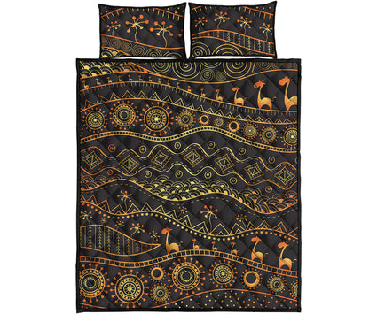 Tribal Ethnic African Pattern Print Quilt Bed Set
