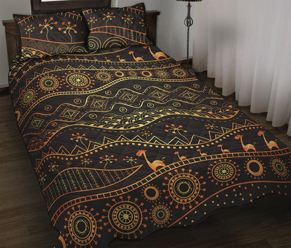 Tribal Ethnic African Pattern Print Quilt Bed Set
