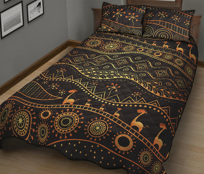 Tribal Ethnic African Pattern Print Quilt Bed Set