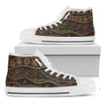 Tribal Ethnic African Pattern Print White High Top Sneakers