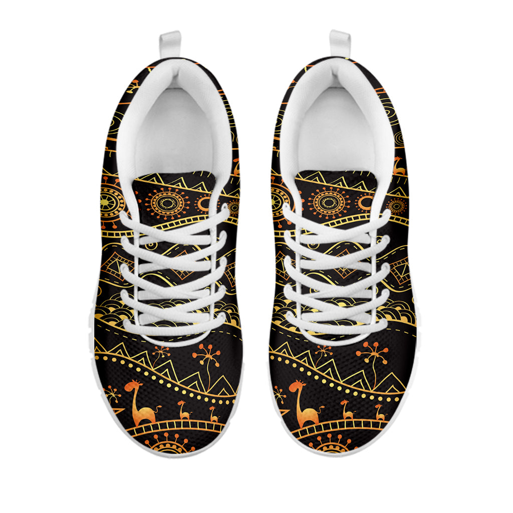 Tribal Ethnic African Pattern Print White Sneakers