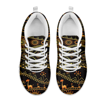 Tribal Ethnic African Pattern Print White Sneakers
