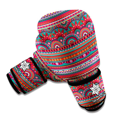 Tribal Ethnic Pattern Print Boxing Gloves