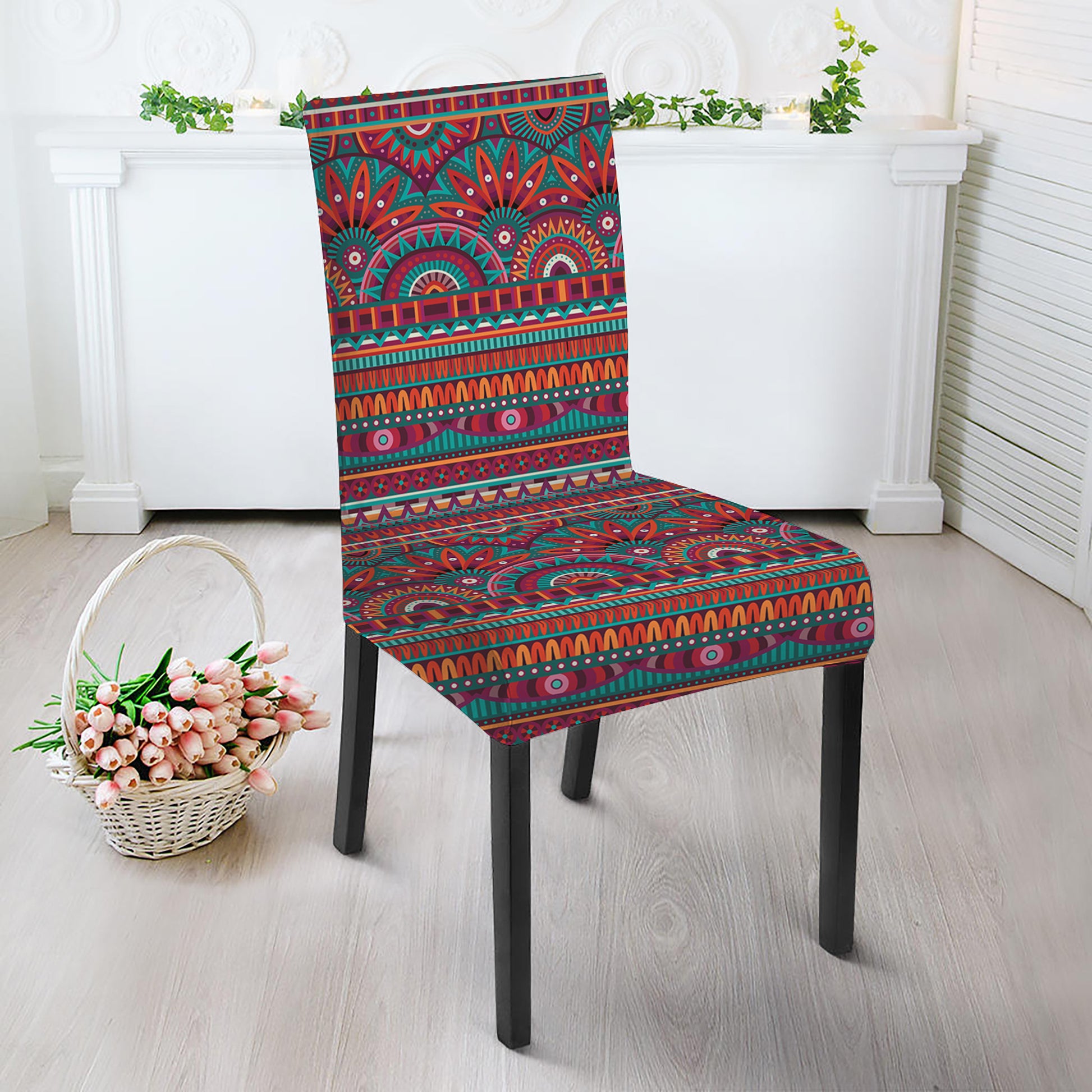 Tribal Ethnic Pattern Print Dining Chair Slipcover