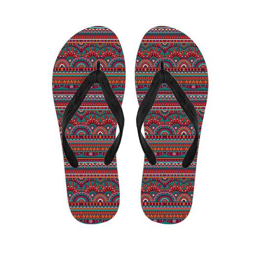 Tribal Ethnic Pattern Print Flip Flops