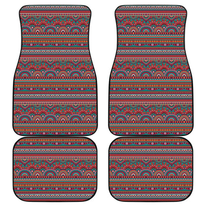 Tribal Ethnic Pattern Print Front and Back Car Floor Mats