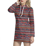 Tribal Ethnic Pattern Print Hoodie Dress