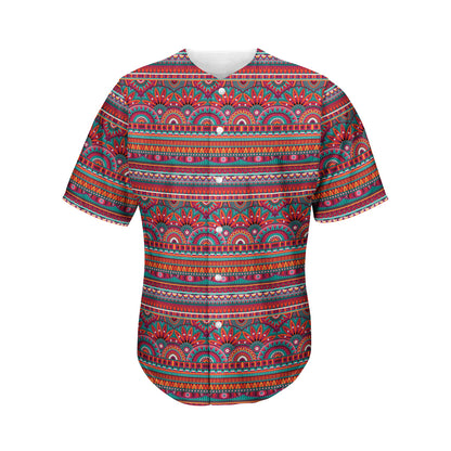 Tribal Ethnic Pattern Print Men's Baseball Jersey