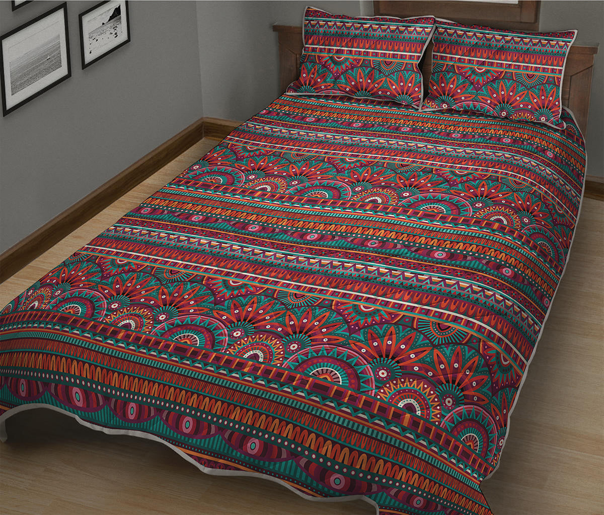 Tribal Ethnic Pattern Print Quilt Bed Set