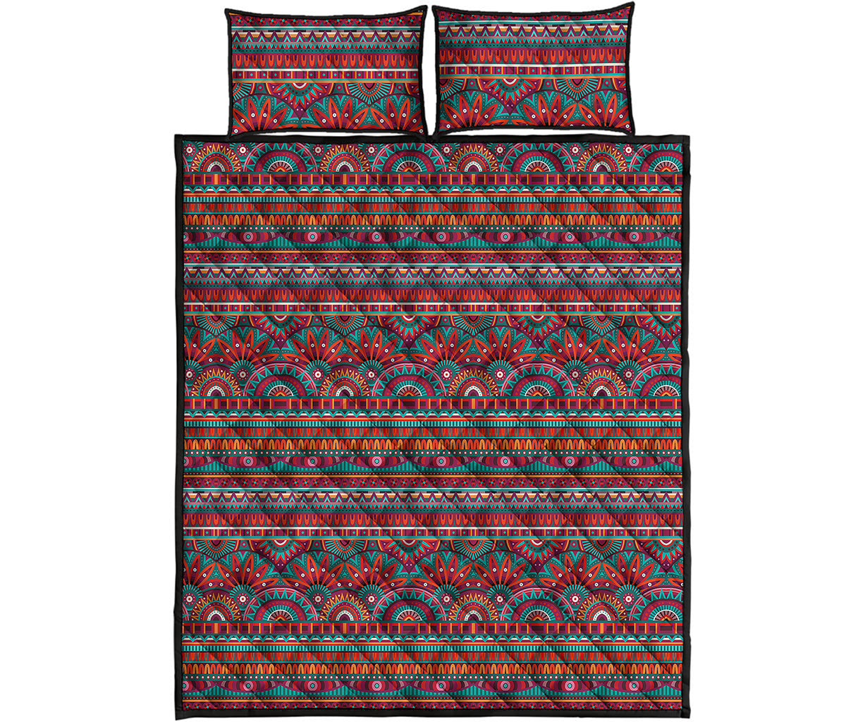 Tribal Ethnic Pattern Print Quilt Bed Set