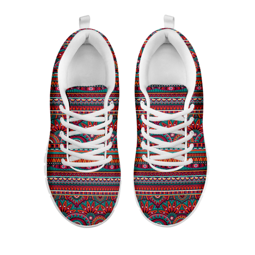 Tribal Ethnic Pattern Print White Sneakers