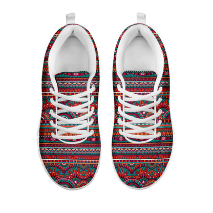 Tribal Ethnic Pattern Print White Sneakers
