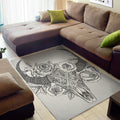 Tribal Indian Bull Skull Print Floor Mat