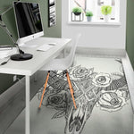 Tribal Indian Bull Skull Print Area Rug