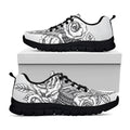 Tribal Indian Bull Skull Print Black Running Shoes