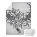 Tribal Indian Bull Skull Print Blanket