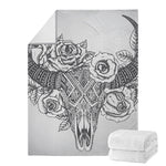 Tribal Indian Bull Skull Print Blanket