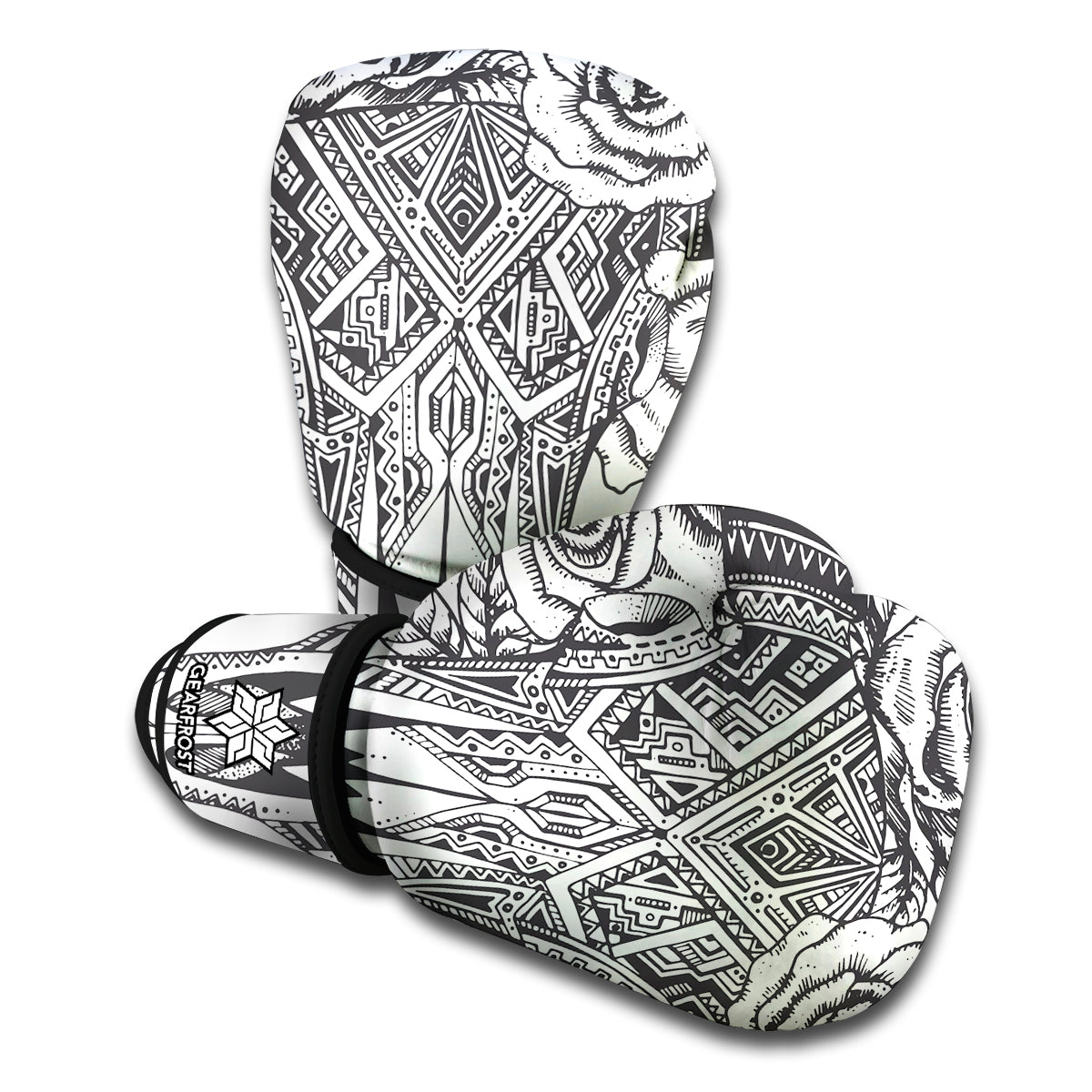 Tribal Indian Bull Skull Print Boxing Gloves