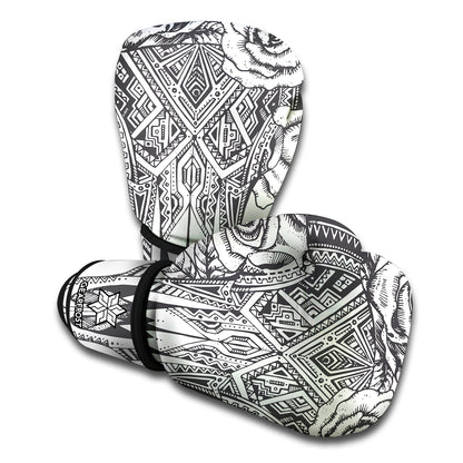 Tribal Indian Bull Skull Print Boxing Gloves