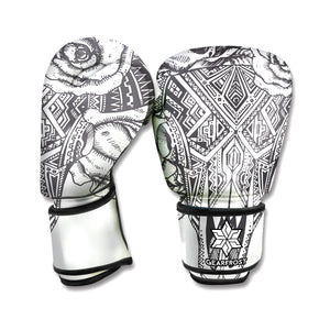 Tribal Indian Bull Skull Print Boxing Gloves