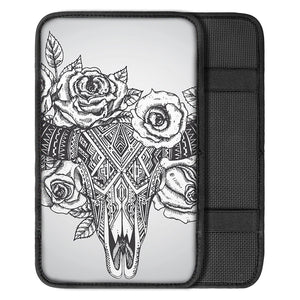 Tribal Indian Bull Skull Print Car Center Console Cover