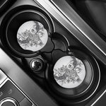 Tribal Indian Bull Skull Print Car Coasters