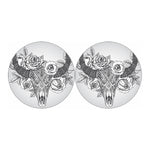 Tribal Indian Bull Skull Print Car Coasters