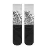 Tribal Indian Bull Skull Print Crew Socks