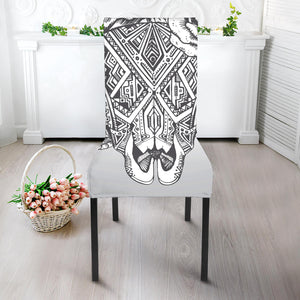 Tribal Indian Bull Skull Print Dining Chair Slipcover