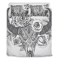 Tribal Indian Bull Skull Print Duvet Cover Bedding Set