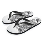 Tribal Indian Bull Skull Print Flip Flops