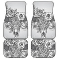 Tribal Indian Bull Skull Print Front and Back Car Floor Mats