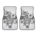 Tribal Indian Bull Skull Print Front Car Floor Mats
