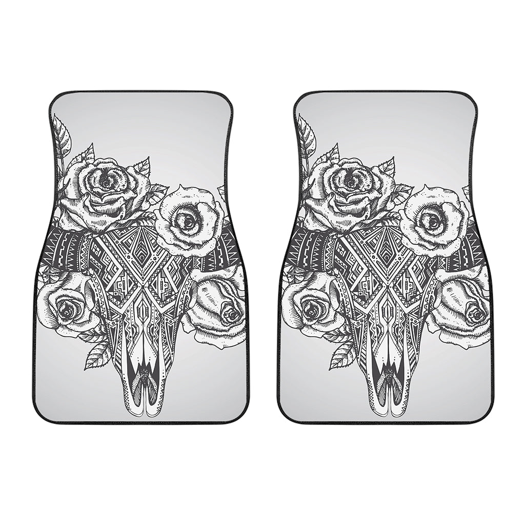 Tribal Indian Bull Skull Print Front Car Floor Mats