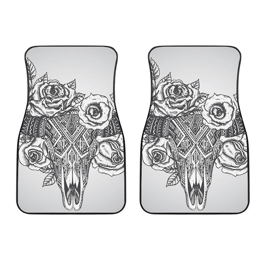 Tribal Indian Bull Skull Print Front Car Floor Mats