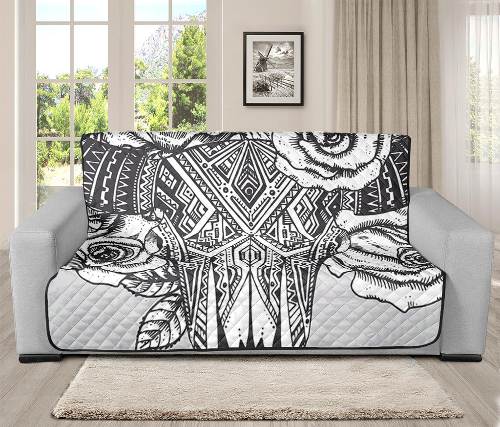 Tribal Indian Bull Skull Print Futon Protector