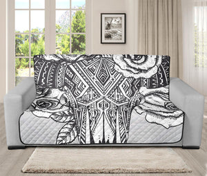 Tribal Indian Bull Skull Print Futon Protector