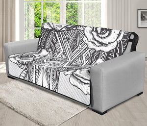 Tribal Indian Bull Skull Print Futon Protector