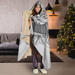 Tribal Indian Bull Skull Print Hooded Blanket