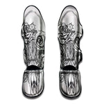Tribal Indian Bull Skull Print Muay Thai Shin Guard