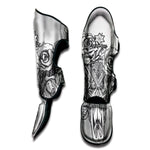 Tribal Indian Bull Skull Print Muay Thai Shin Guard